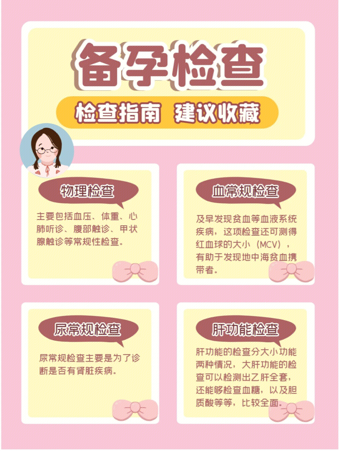 女性备孕时，需要做的孕前检查有哪些项目？
