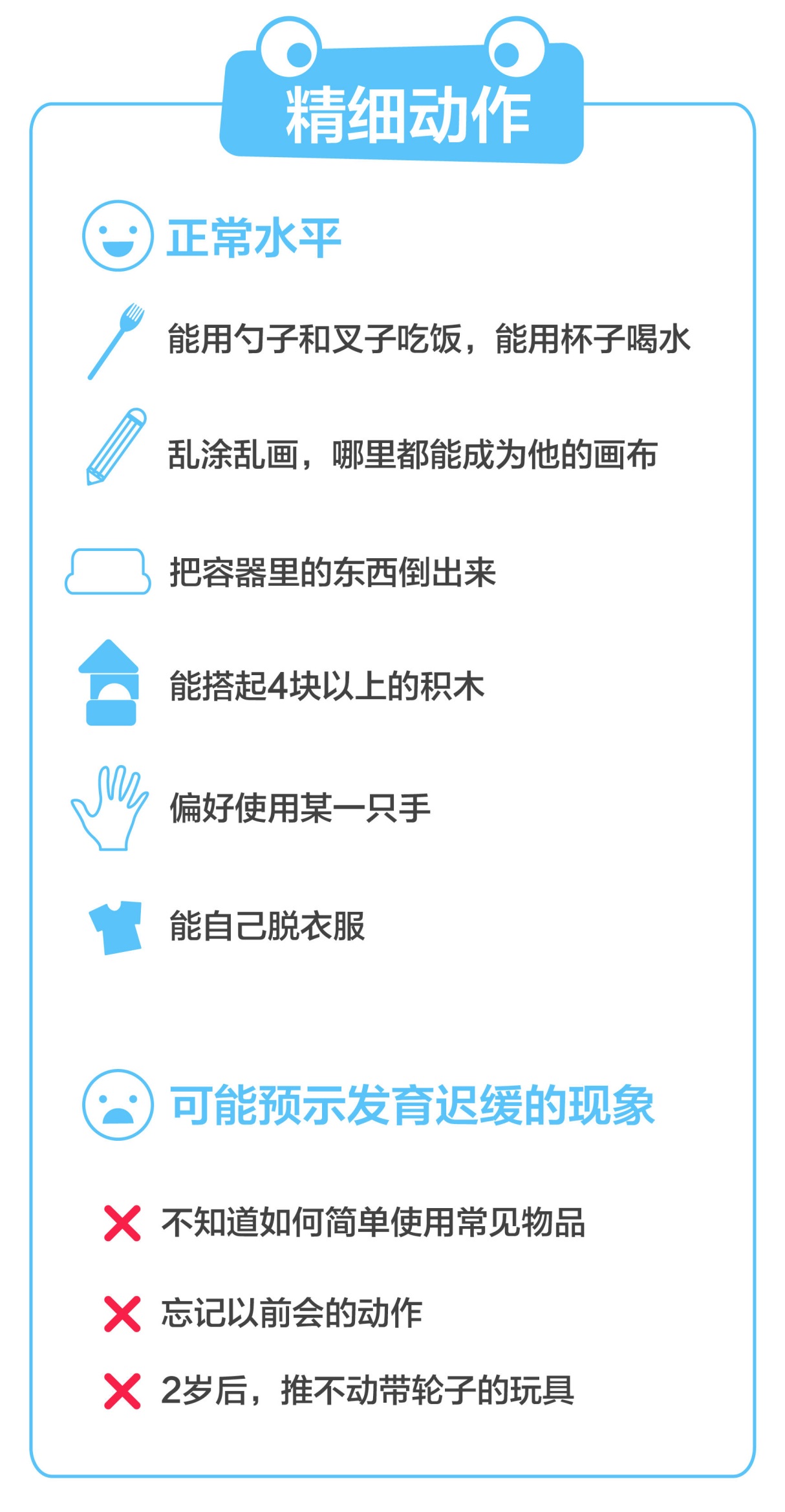 生长发育指标：1~2岁儿童精细动作发展指标