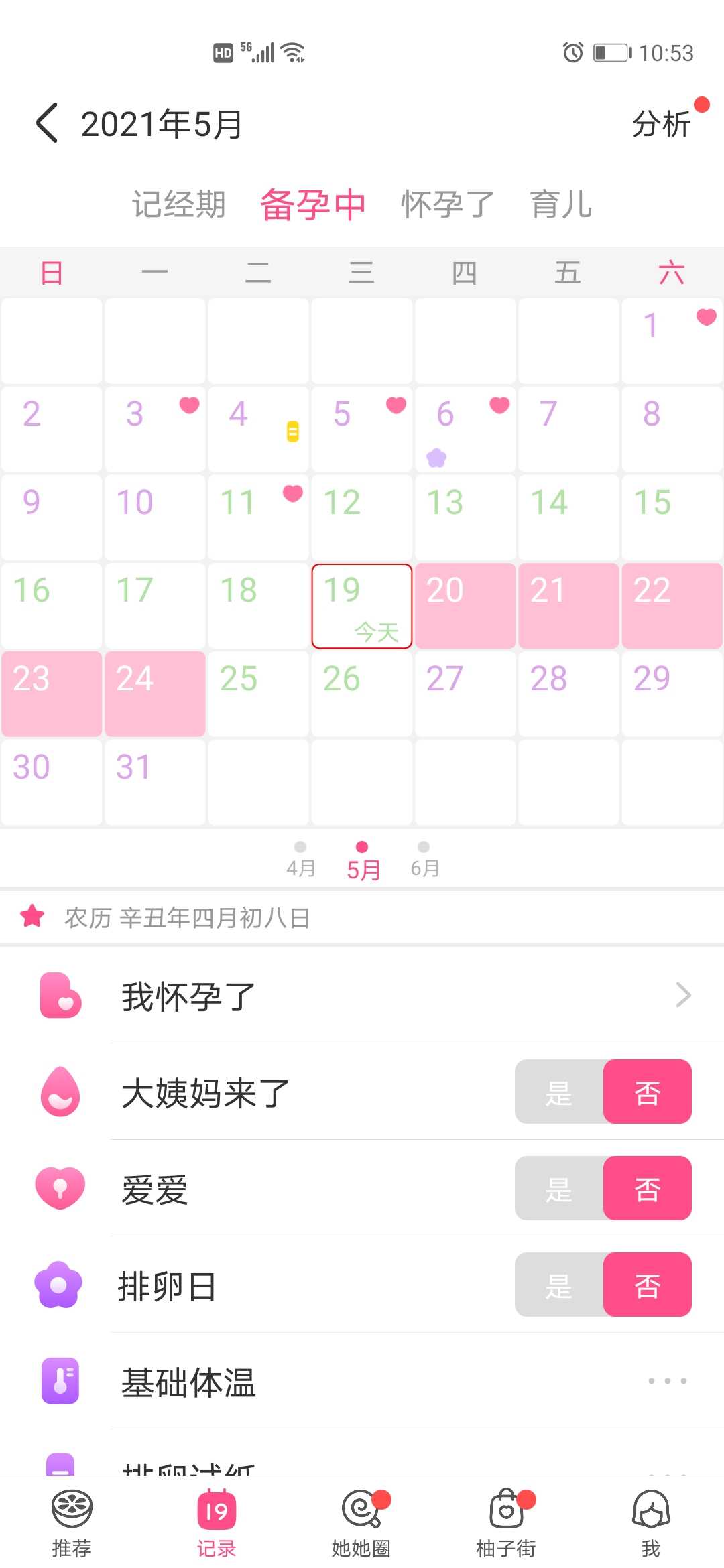 5月6日排卵，今日测出怀孕