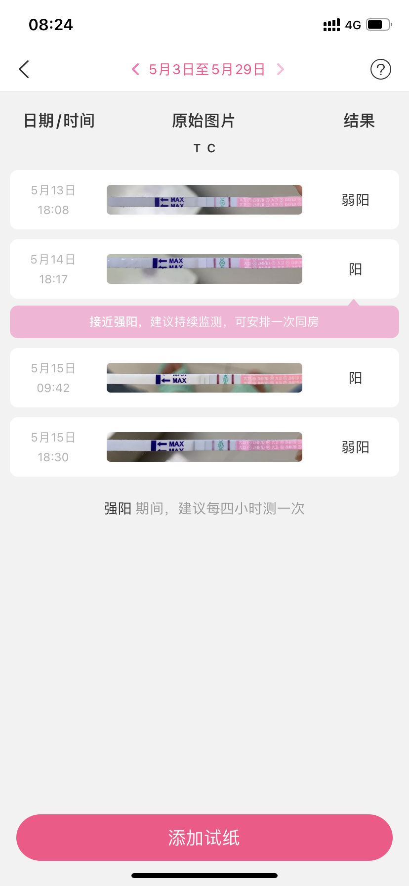 5月15日排卵，第八天下午测出灰印，上个月还打了两针新冠疫苗