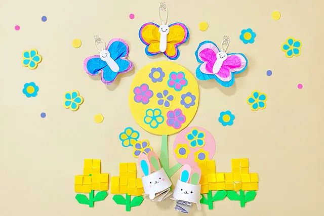 幼儿园环创主题墙折纸油菜花